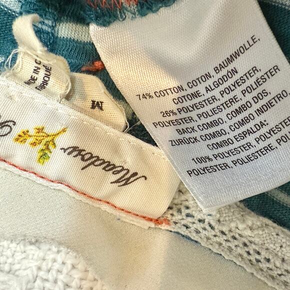 Anthropologie Meadow Rue medium lace back striped top TLS2 2886 - Picture 4 of 10